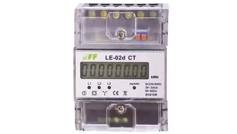 ⁨Electricity meter 3-phase 5A 230/400V for cooperation with transformer (programmable) 20-6000/5A LCD LE-02D-CT⁩ at Wasserman.eu