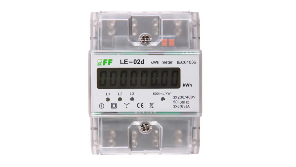 ⁨Electricity meter 3-phase MID 63A 230/400V compliant with LCD display LE-02D⁩ at Wasserman.eu