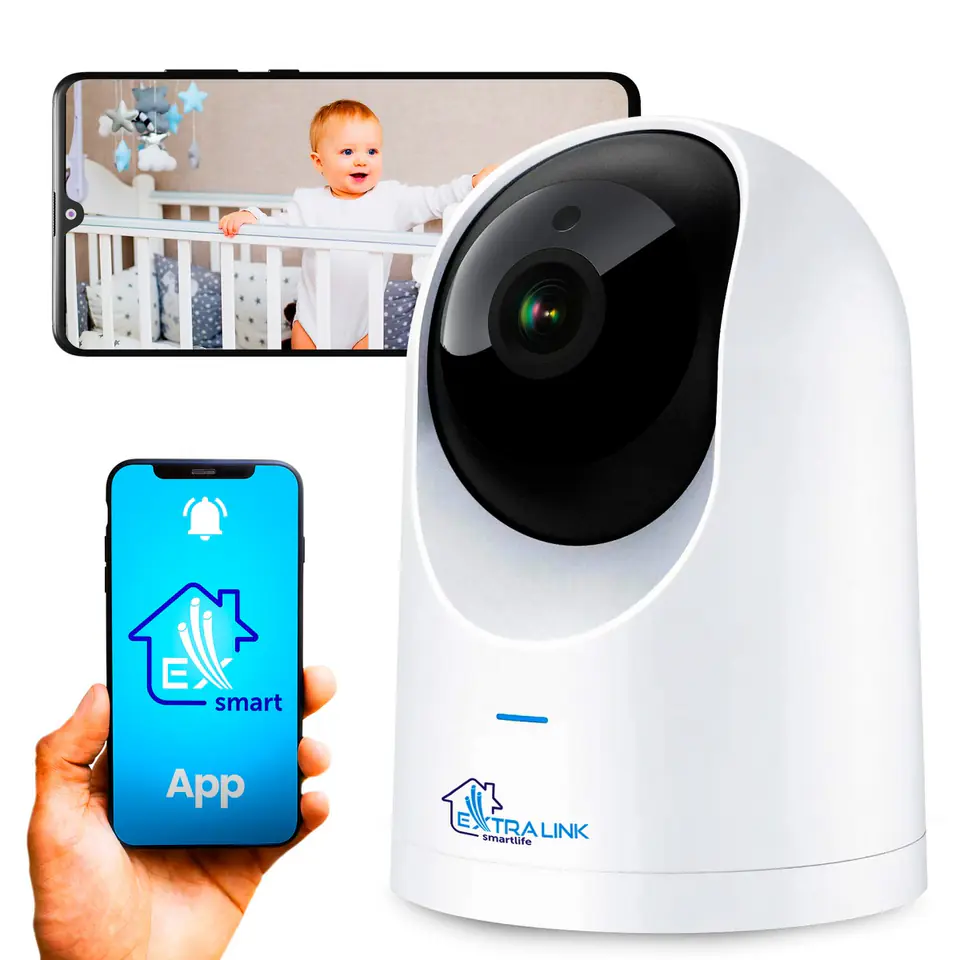 ⁨Extralink Smart Life HomeEye | Kamera IP | PTZ, Wi-Fi, 2.5K, 4MP, Niania⁩ at Wasserman.eu
