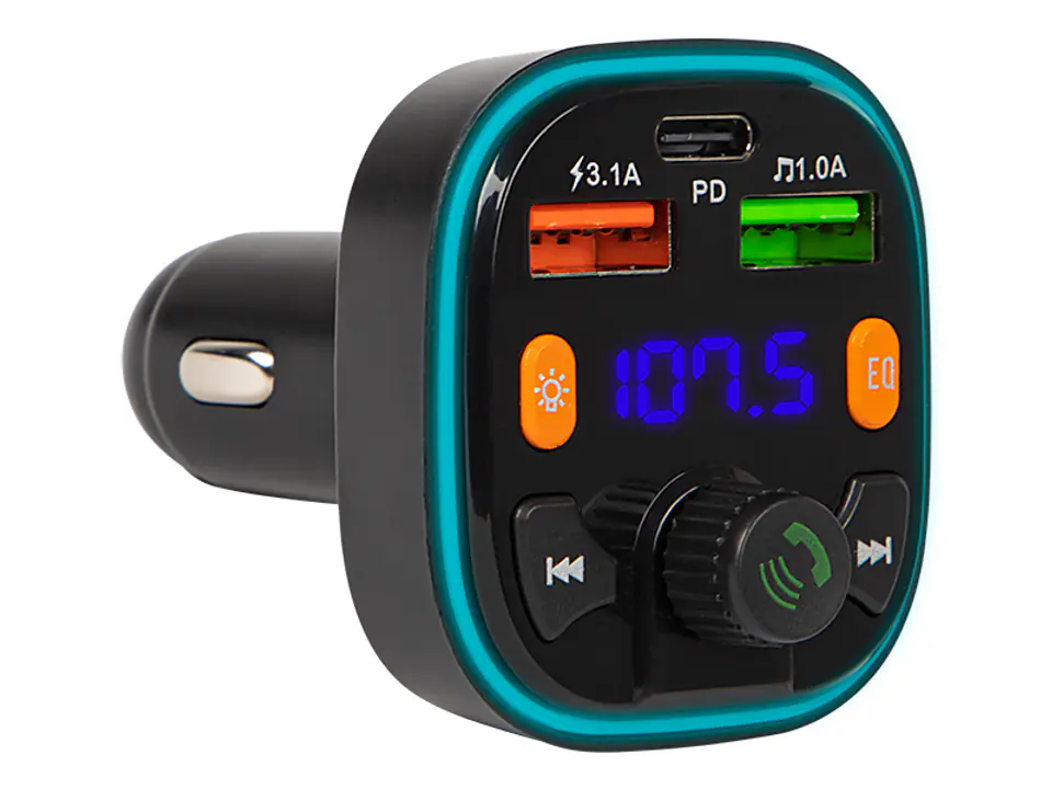 ⁨Transmiter FM Bluetooth 5.0 +QC3.0 +PD 20W⁩ w sklepie Wasserman.eu
