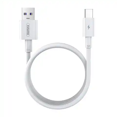 ⁨Kabel USB-C Remax Marlik, 5A, 1m (biały)⁩ w sklepie Wasserman.eu
