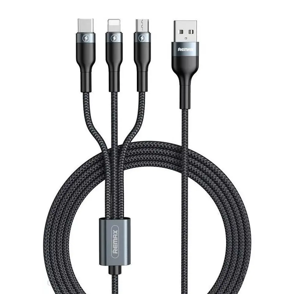 ⁨Kabel USB 3w1, Remax Sury 2 Series 1.2m, 2A⁩ w sklepie Wasserman.eu