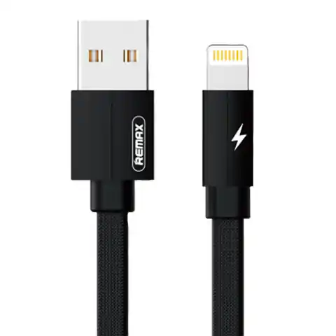 ⁨Kabel USB Lightning Remax Kerolla, 1m (czarny)⁩ w sklepie Wasserman.eu