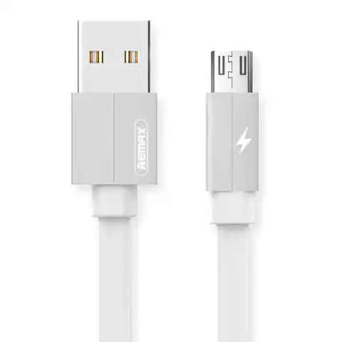 ⁨Kabel USB Micro Remax Kerolla, 1m (biały)⁩ w sklepie Wasserman.eu