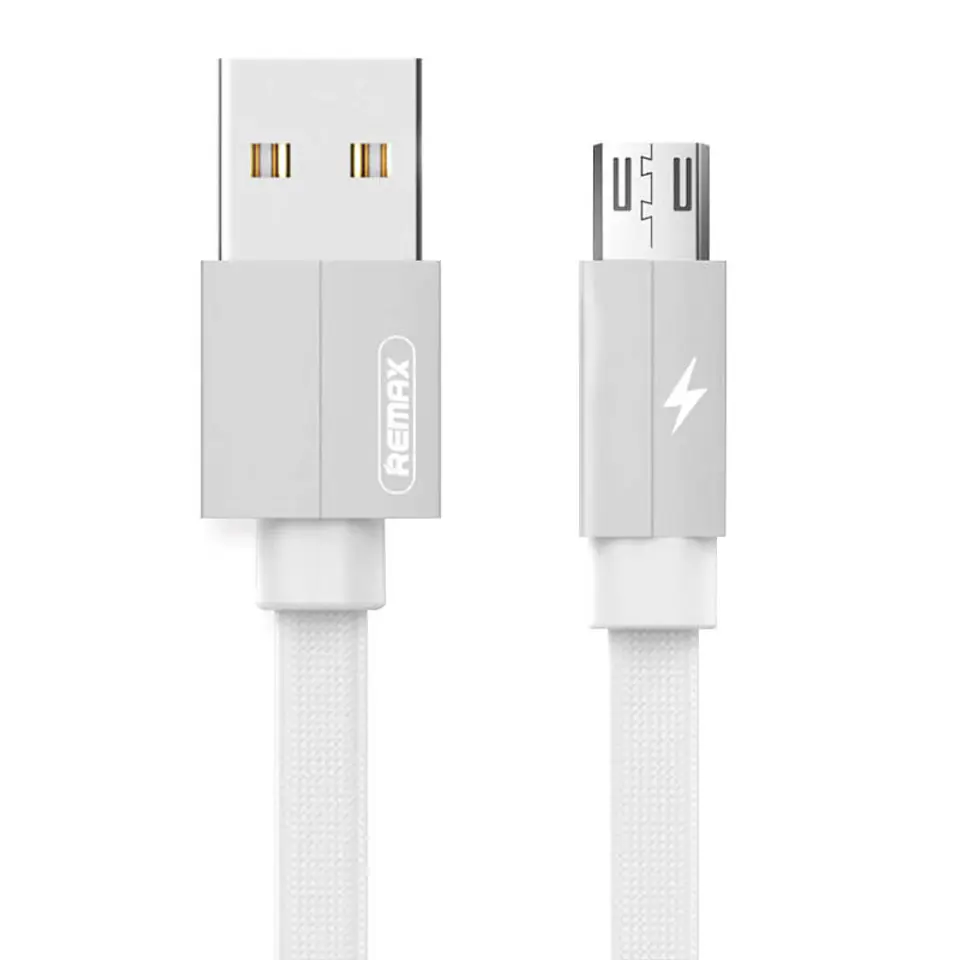 ⁨Kabel USB Micro Remax Kerolla, 2m (biały)⁩ w sklepie Wasserman.eu