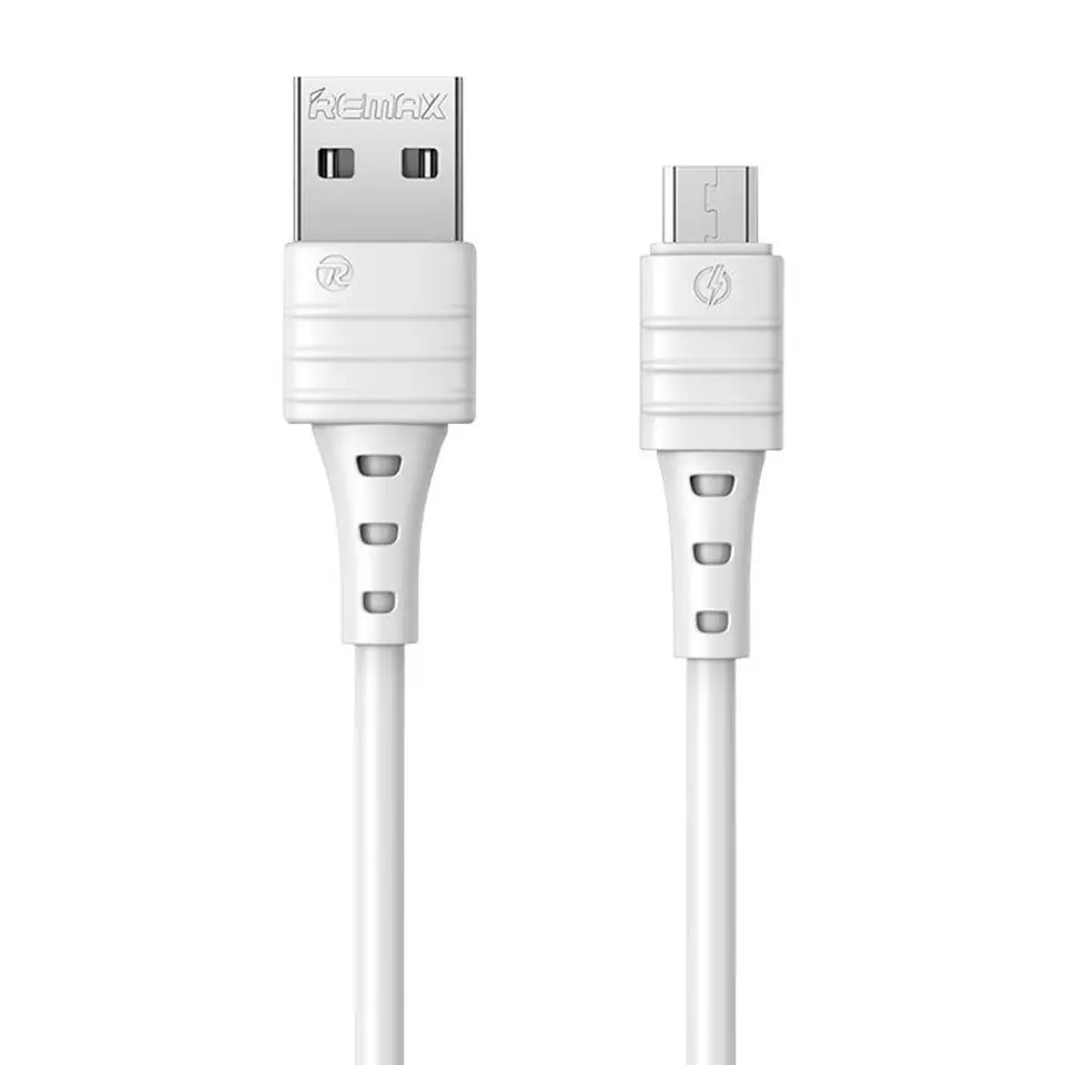 ⁨Kabel USB Micro Remax Zeron, 1m, 2.4A (biały)⁩ w sklepie Wasserman.eu