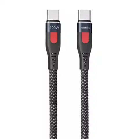 ⁨Kabel USB-C do USB-C Remax Lesu Pro, 1m, 100W (czarny)⁩ w sklepie Wasserman.eu