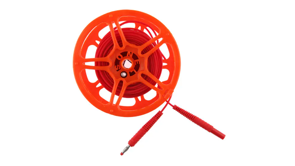 ⁨Test lead 25m red on spool /banana plugs/ WAPRZ025REBBSZ⁩ at Wasserman.eu