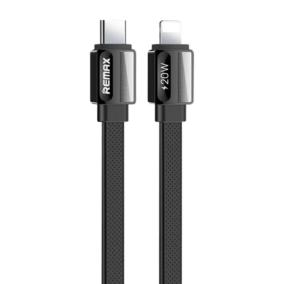 ⁨Kabel USB-C-lightning Remax Platinum Pro, RC-C050, 20W (czarny)⁩ w sklepie Wasserman.eu