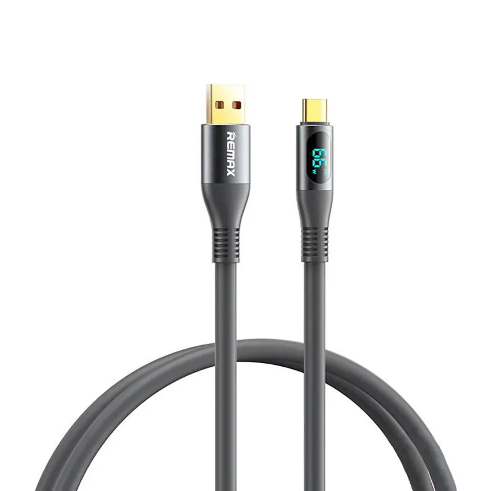 ⁨Kabel USB do USB-C REMAX Zisee, RC-030, 66W, 1,2m (szary)⁩ w sklepie Wasserman.eu