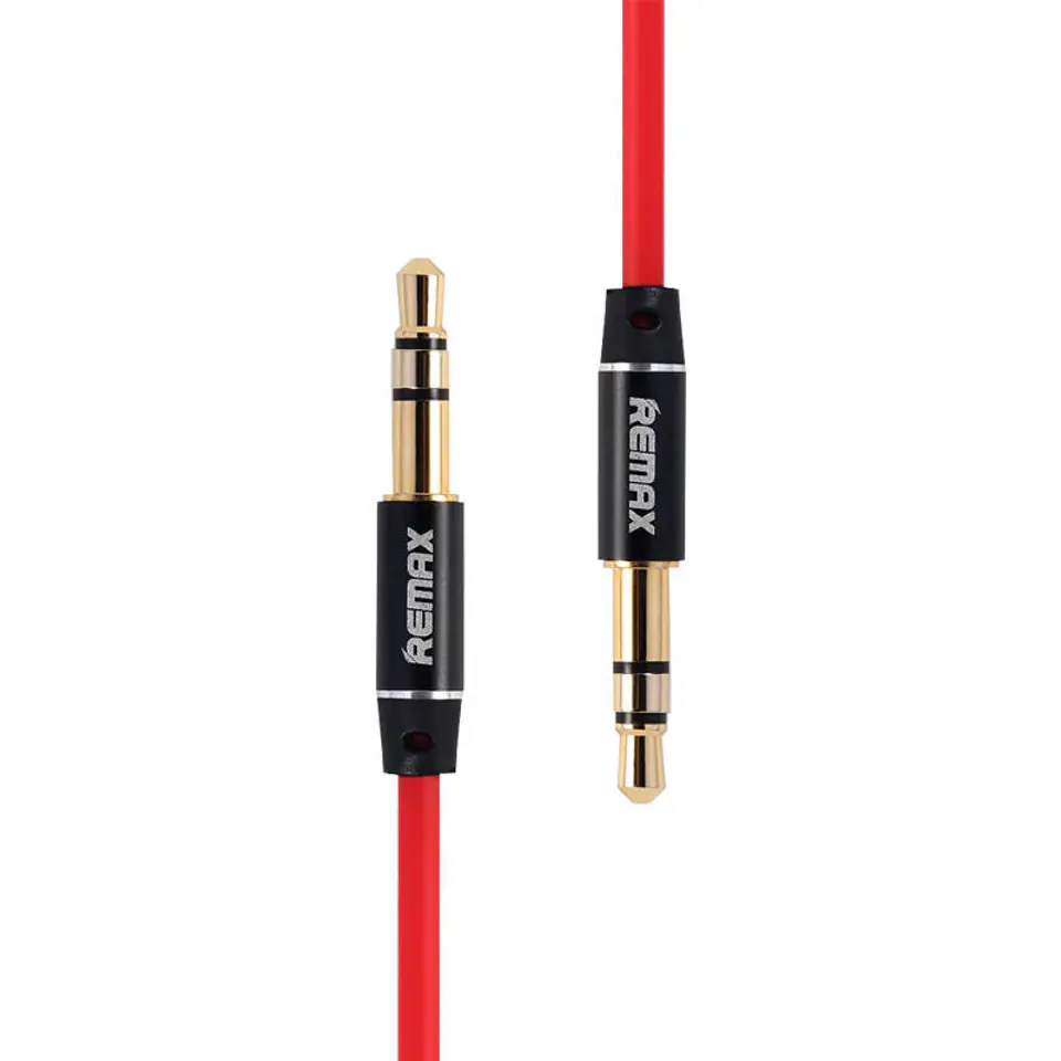 ⁨Kabel mini jack 3,5mm AUX Remax RL-L200, 2m (czerwony)⁩ w sklepie Wasserman.eu