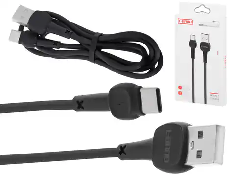 ⁨L-BRNO Kabel USB - USB typ-C szybkie ładowanie NB132 czarny⁩ w sklepie Wasserman.eu