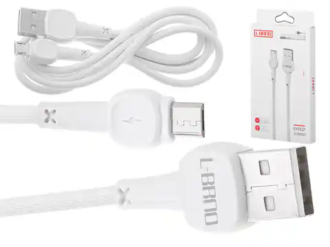 ⁨L-BRNO Kabel USB - micro USB ładowarka Quick Charge szybkie ładowanie biały⁩ w sklepie Wasserman.eu