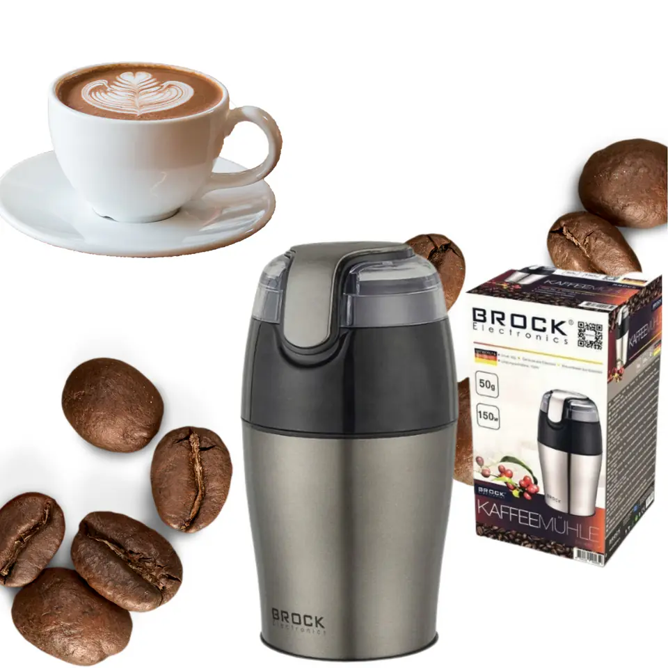 ⁨ELECTRIC STEEL COFFEE GRINDER BROCK 150W⁩ at Wasserman.eu