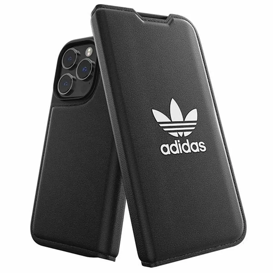 ⁨Adidas OR Booklet Case BASIC iPhone 14 Pro 6.1" czarno biały/black white 50182⁩ w sklepie Wasserman.eu