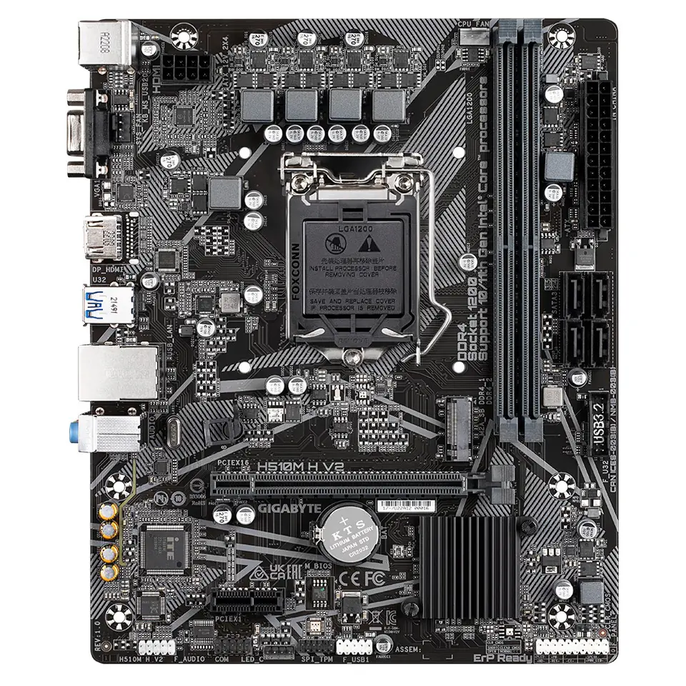 ⁨Gigabyte H510M H V2 motherboard Intel H510 Express LGA 1200 micro ATX⁩ at Wasserman.eu