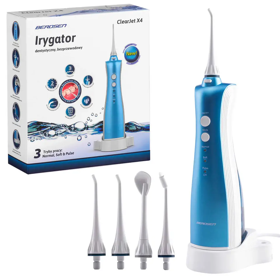 ⁨Irygator Dentystyczny bezprzewodowy Berdsen ClearJet X4⁩ w sklepie Wasserman.eu