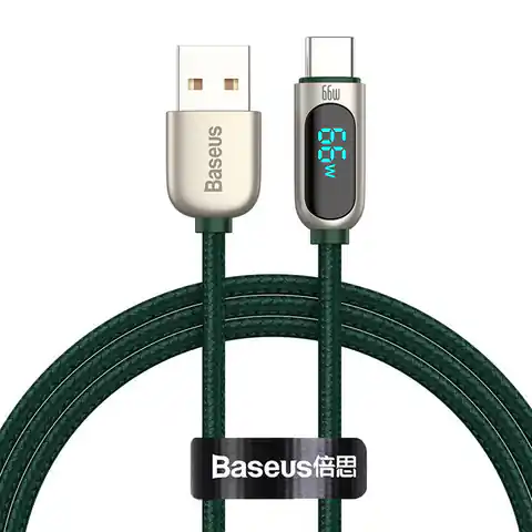 ⁨Kabel USB do USB-C Baseus Display, 66W, 1m (zielony)⁩ w sklepie Wasserman.eu