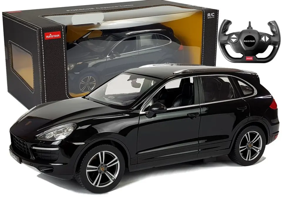 ⁨Auto R/C Porsche Cayenne Turbo Rastar 1:14 Czarne na Pilota⁩ w sklepie Wasserman.eu