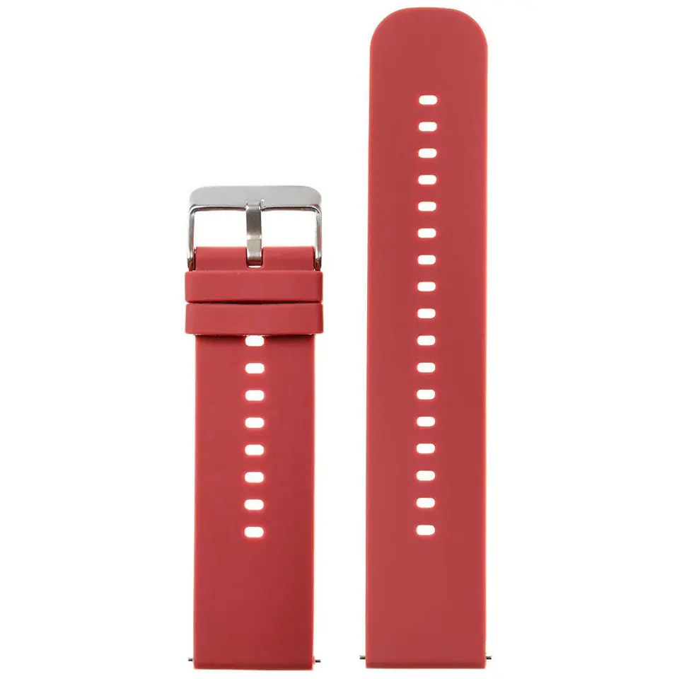 ⁨Pasek gumowy do zegarka U27 - czerwony/srebrny - 18mm⁩ w sklepie Wasserman.eu