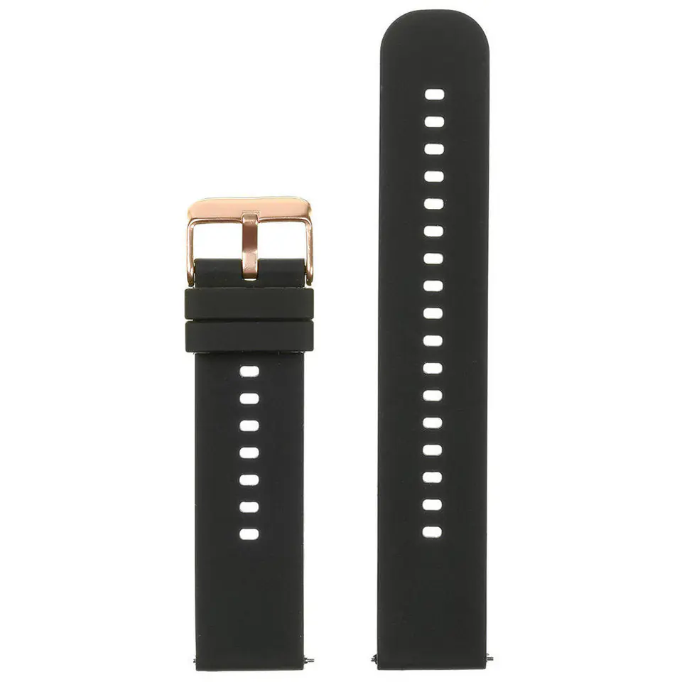 ⁨Pasek gumowy do zegarka U27 - czarny/rosegold - 18mm⁩ w sklepie Wasserman.eu