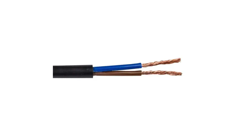 ⁨Residential cable H03VV-F (OHM) 2x1,5 black 300/300V /50m/⁩ at Wasserman.eu