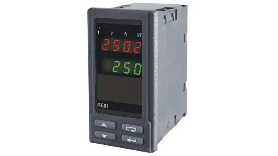 ⁨Regulator temperatury RE81 do czujnika PT100 -50-100C wyj. gł. przekaźnikowe wyj. alarmowe 2 230VAC 50/60Hz RE81 01100M0⁩ w sklepie Wasserman.eu