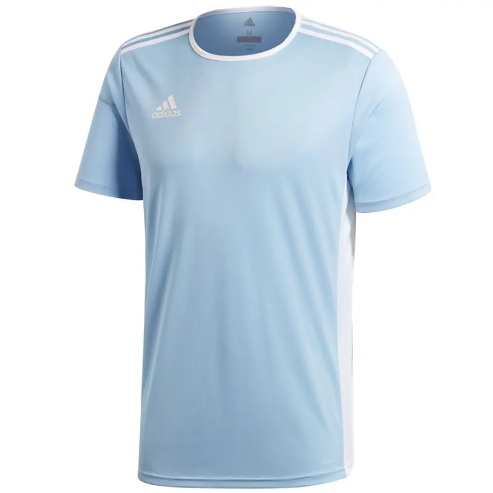 ⁨Koszulka piłkarska adidas Entrada Jr 18 (kolor Niebieski, rozmiar S)⁩ w sklepie Wasserman.eu