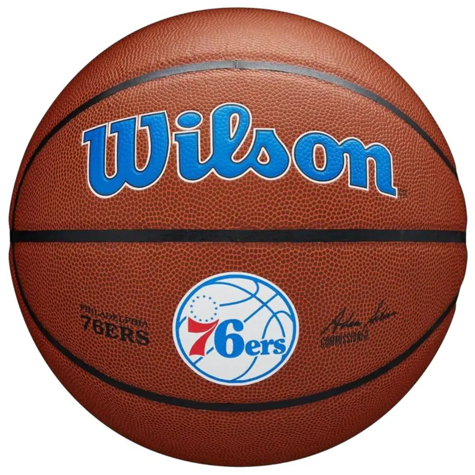 ⁨Piłka do koszykówki Wilson Team Alliance Philadelphia 76ers Ball (kolor Brązowy, rozmiar 7)⁩ w sklepie Wasserman.eu