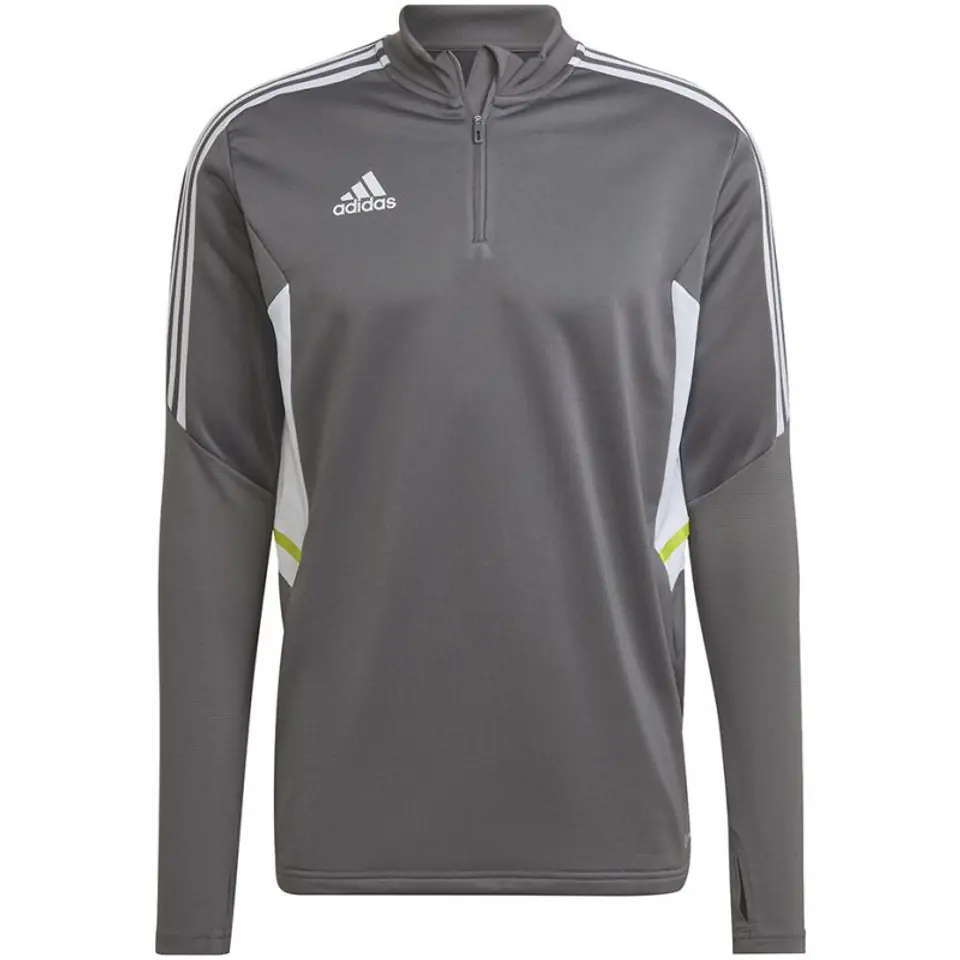 ⁨adidas Condivo 22 Training Men's Sweatshirt 1/2 zip gray-white HD2312⁩ at Wasserman.eu