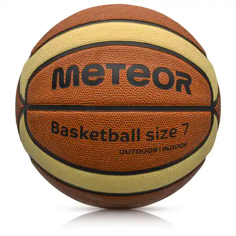 ⁨Piłka do koszykówki Meteor Cellular 7 (kolor Brązowy. Beżowy/Kremowy)⁩ w sklepie Wasserman.eu