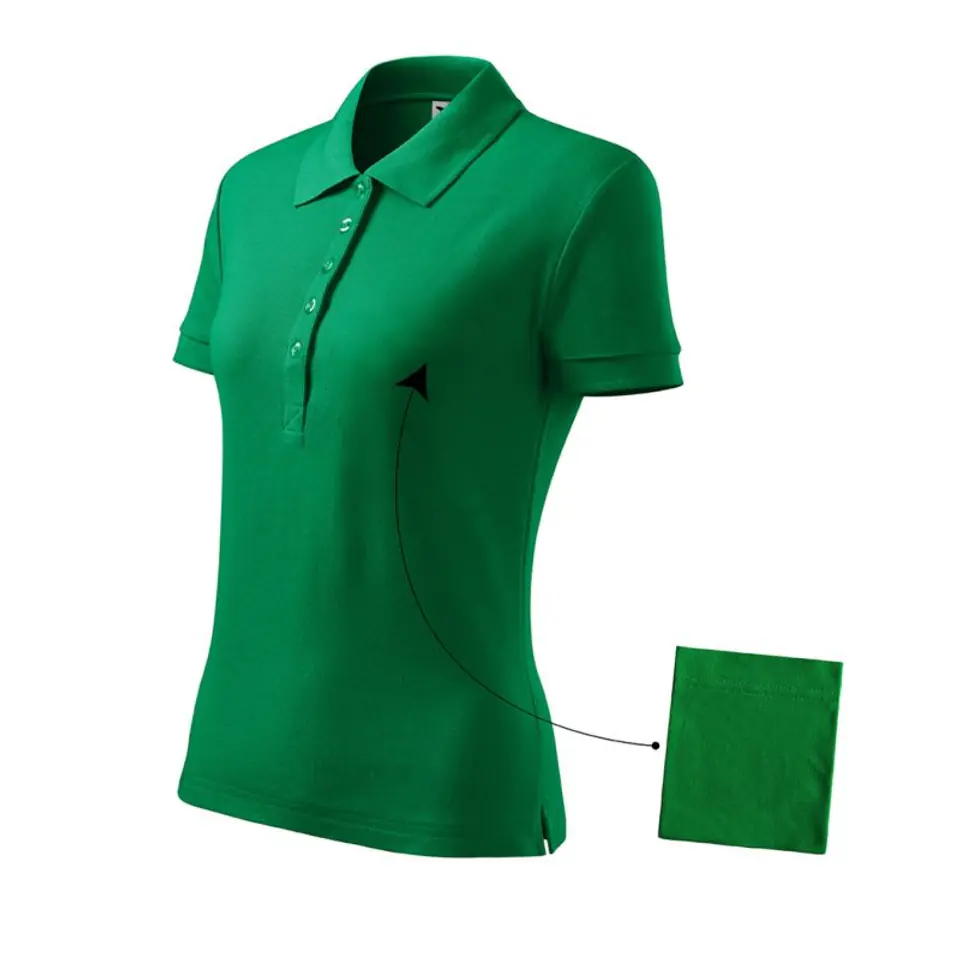 ⁨Koszulka polo Malfini Cotton W (kolor Zielony, rozmiar M)⁩ w sklepie Wasserman.eu