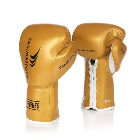 ⁨Rękawice bokserskie Yakima Tiger Gold L (kolor Złoty, rozmiar 10 oz)⁩ w sklepie Wasserman.eu