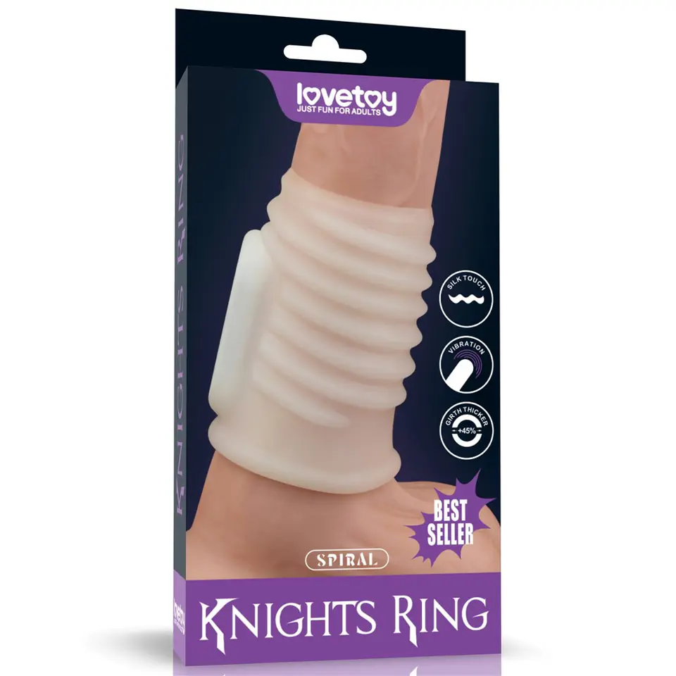 ⁨PIERŚCIEŃ NAKŁADKA VIBRATING SPIRAL KNIGHTS RING (WHITE)⁩ w sklepie Wasserman.eu