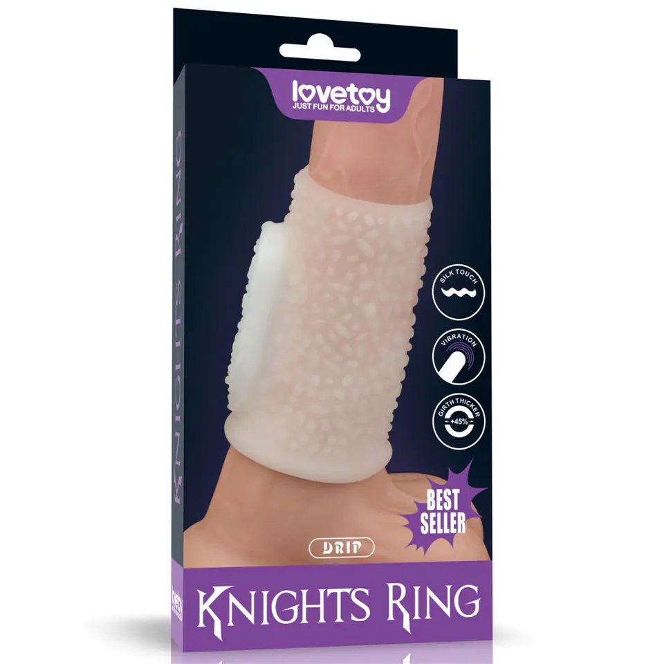 ⁨PIERŚCIEŃ NAKŁADKA VIBRATING DRIP KNIGHTS RING (WHITE)⁩ w sklepie Wasserman.eu