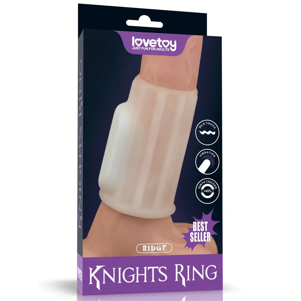 ⁨PIERŚCIEŃ NAKŁADKA VIBRATING RIDGE KNIGHTS RING (WHITE)⁩ w sklepie Wasserman.eu