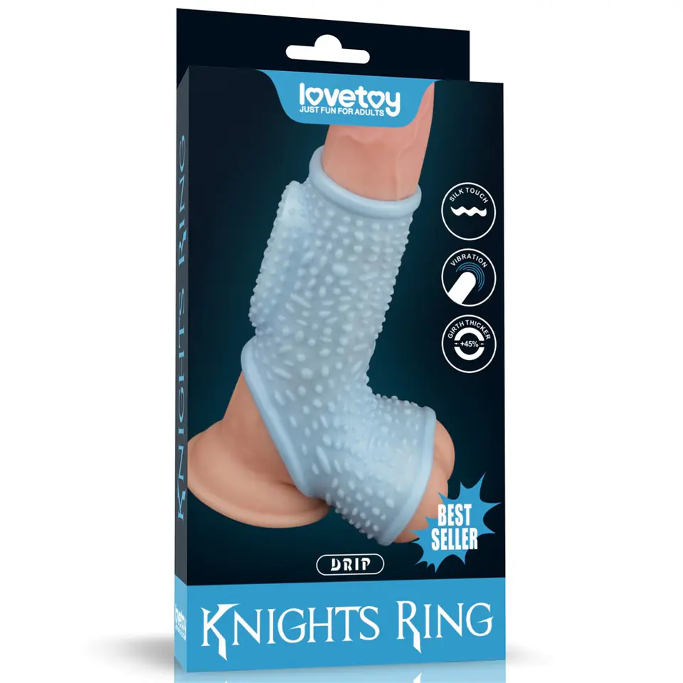 ⁨PIERŚCIEŃ VIBRATING DRIP KNIGHTS RING WITH SCROTUM SLEEVE⁩ w sklepie Wasserman.eu