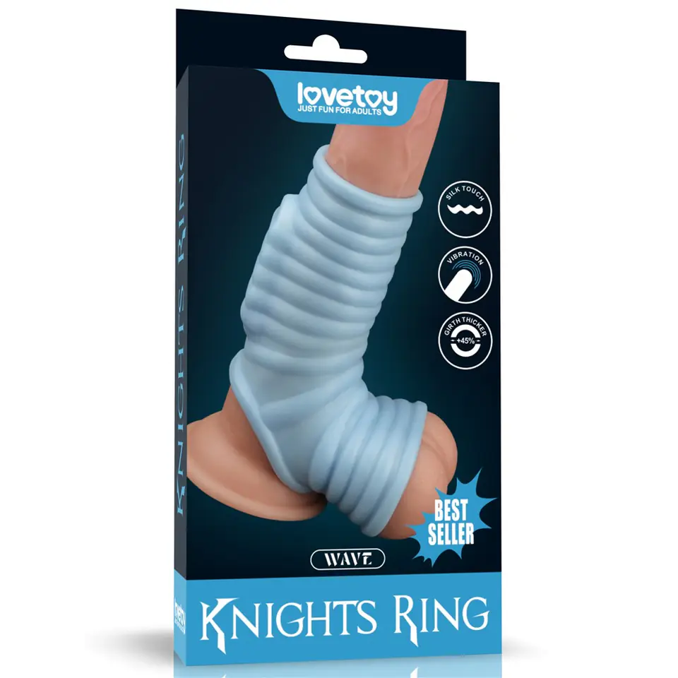 ⁨PIERŚCIEŃ VIBRATING WAVE KNIGHTS RING WITH SCROTUM SLEEVE⁩ w sklepie Wasserman.eu