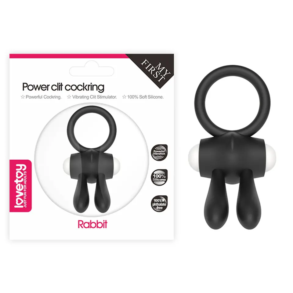 ⁨PIERŚCIEŃ POWER CLIT SILICONE COCKRING CZARNY⁩ w sklepie Wasserman.eu