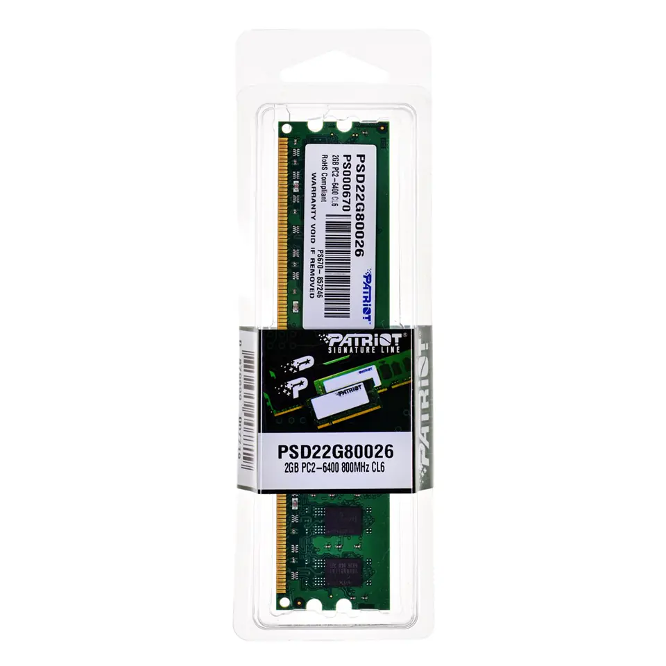 ⁨Patriot Memory 2GB PC2-6400 memory module DDR2 800 MHz⁩ at Wasserman.eu