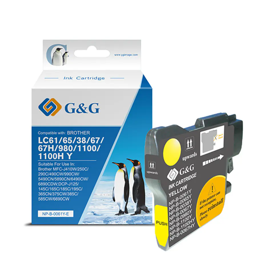 ⁨G&G kompatybilny ink / tusz z LC-980Y, LC-1100Y, NP-B-0061Y/1100Y/980Y, yellow, 260s⁩ w sklepie Wasserman.eu