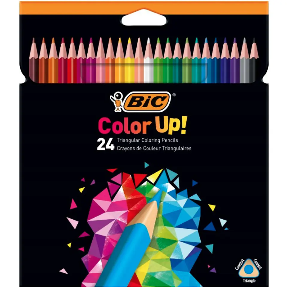 ⁨Kredki trójkątne COLOR UP (24kredki) 950528 BIC⁩ w sklepie Wasserman.eu