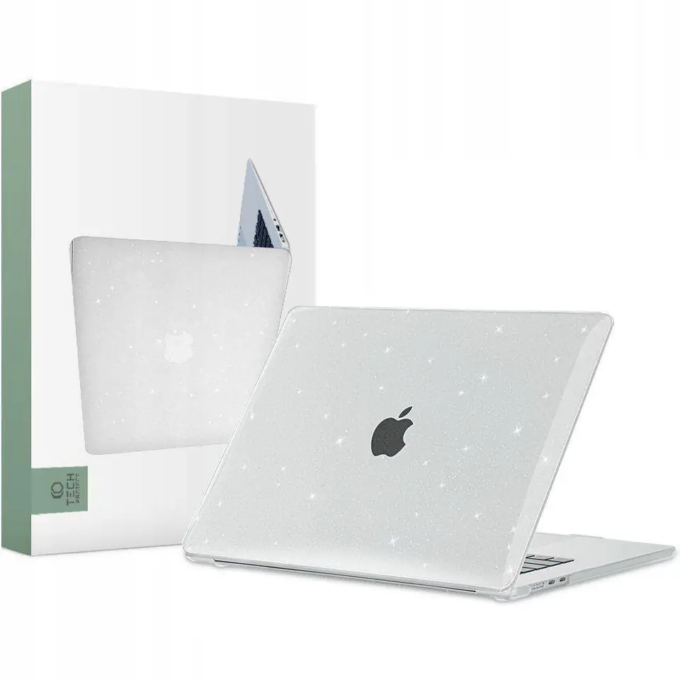 ⁨Etui APPLE MACBOOK AIR 15.3 2023 Tech-Protect SmartShell Glitter transparentne⁩ w sklepie Wasserman.eu