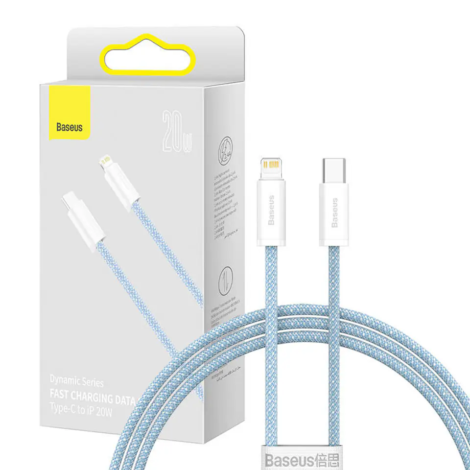 ⁨USB-C to Lightning Baseus Dynamic Series Cable, 20W, 1m (blue)⁩ at Wasserman.eu