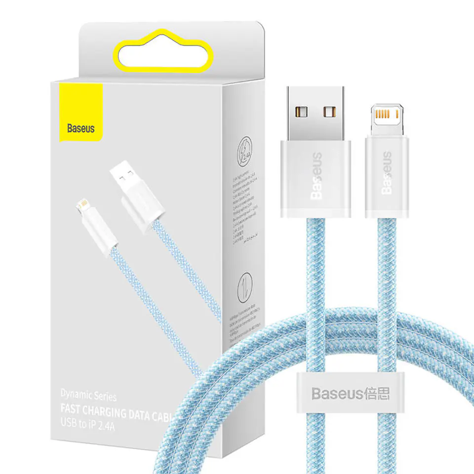 ⁨Kabel USB do Lightning Baseus Dynamic, 2.4A, 1m (niebieski)⁩ w sklepie Wasserman.eu