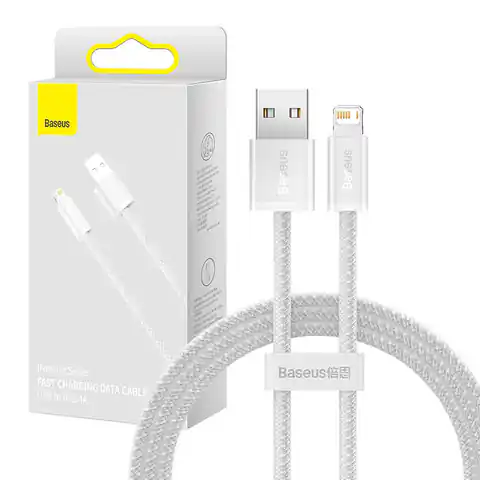 ⁨USB cable for Lightning Baseus Dynamic, 2.4A, 1m (white)⁩ at Wasserman.eu