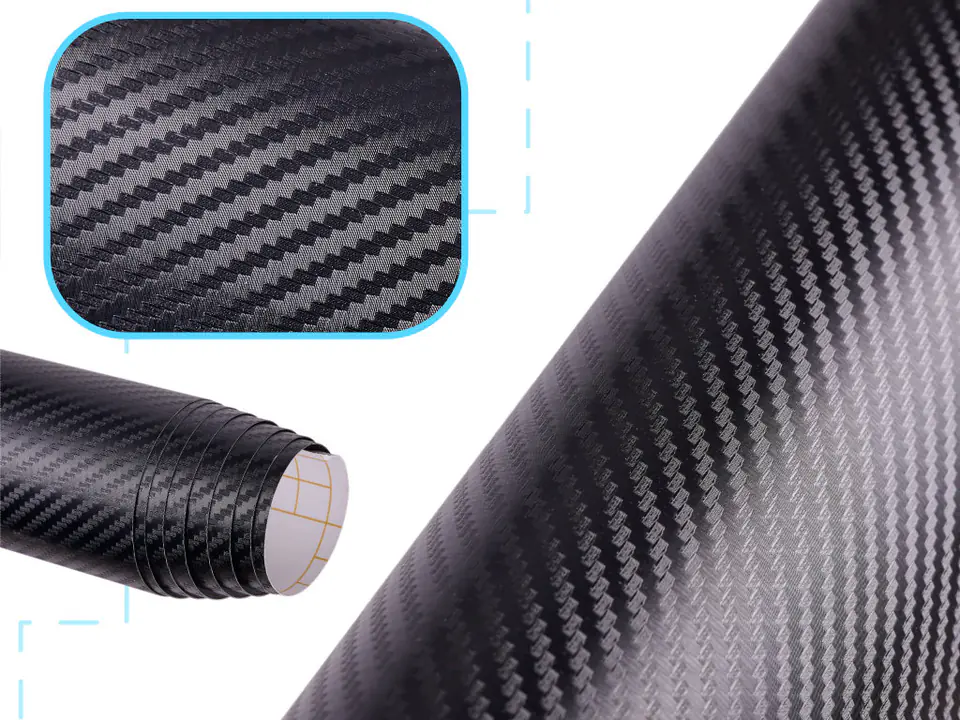 ⁨Folia rolka carbon 3D czarna 1,27x28m⁩ w sklepie Wasserman.eu