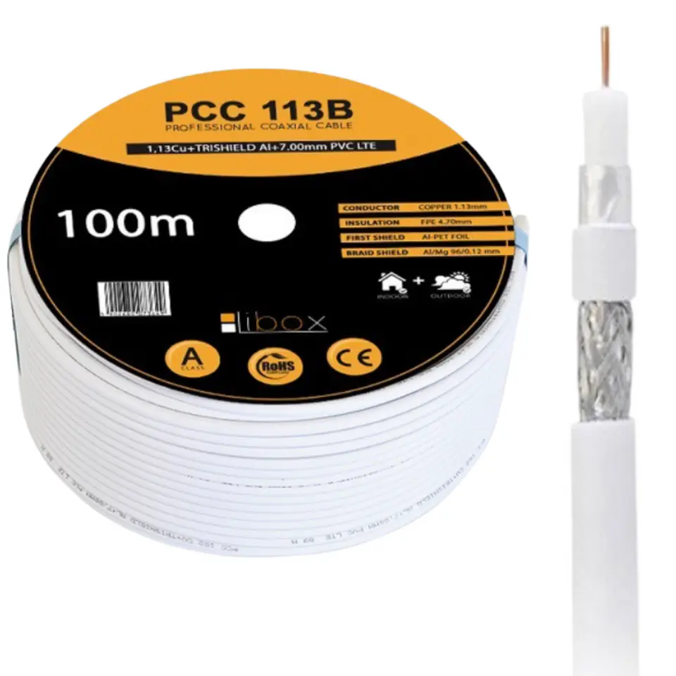 ⁨KABEL KONCENTRYCZNY COAXIAL PCC113B CPR 100m⁩ w sklepie Wasserman.eu