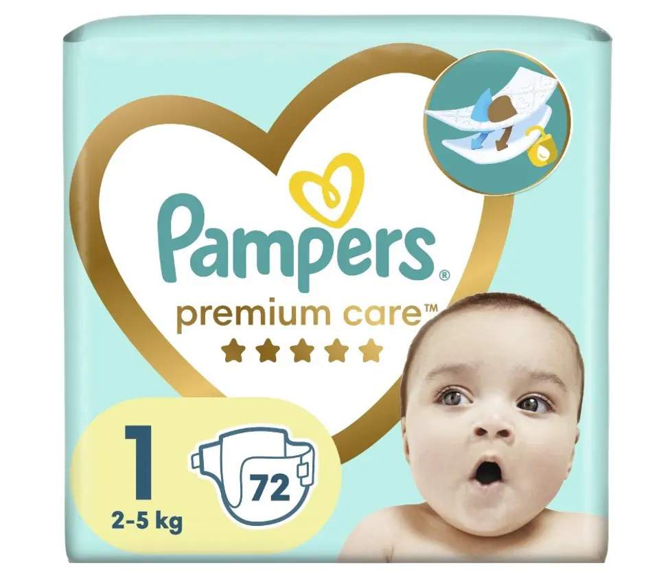 ⁨Pampers Premium Care Diapers 2-5kg size 1-NEWBORN, 72pcs⁩ at Wasserman.eu