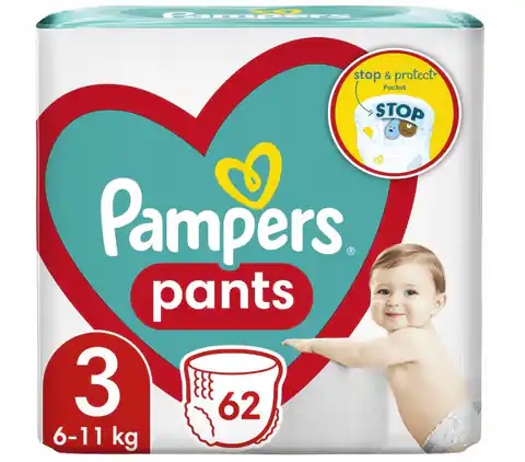 ⁨Pampers Pants 6-11kg, size 3-MIDI, 62pcs⁩ at Wasserman.eu